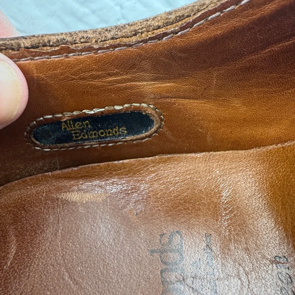 Allen Edmonds Aberdeen Mens 11 D Brown Leather Wingtip Derby Dainite‎ Sole 8022